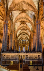 Naklejka premium Interior of The Cathedral of the Holy cross and Saint Eulalia (Catedral de la Santa Creu i Santa Eulàlia).