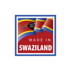 Swaziland flag, vector illustration on a white background