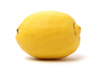 Ripe lemons on white background