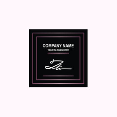 ZT Initial signature logo is white, with a dark pink grid gradation line. with a black square background