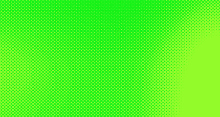 Obraz premium Green yellow pop art background abstract vector comics style blank layout template with clouds beams and isolated dots pattern. For sale banner for your designe 1960s. with copy space eps10