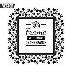 VECTOR FRAME MADE OF BRANCHES WITH LEMONS