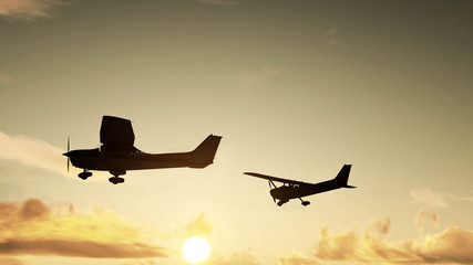 Airplane in the sky 3D Renderiing