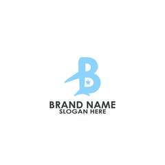 logo letter b plane vector design