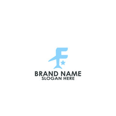logo letter f plane vector design 