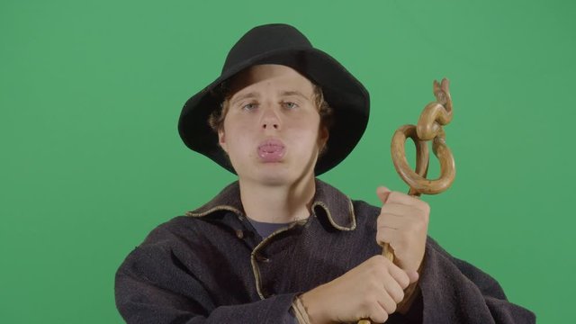 Adult Man Magician Farting With Tongue