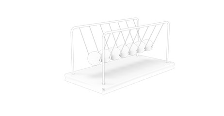 Newton Cradle Drawing 3D Rendering