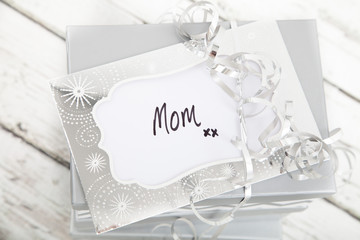 Mother's Day Gift and Card on White Background 