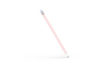 Pink Pencil on White Background 3D Rendering
