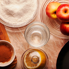 Preparation for Christmas. A festive concoction of Apple pie.Obs