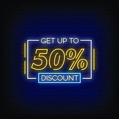 Get up to 50% Discount Neon Signs Style Text Vector