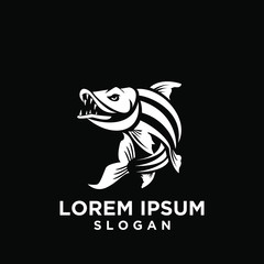 tiger fish logo icon design vector illustration