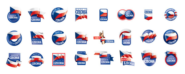 Fototapeta Czechia flag, vector illustration on a white background obraz