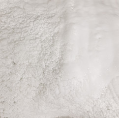 White walls of ice and snow in a cave
