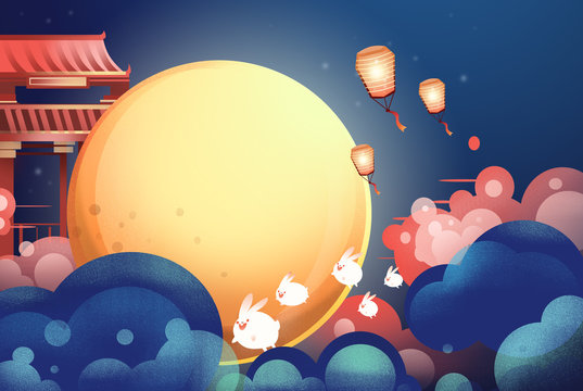 The Mid-Autumn festival illustrations