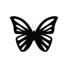 EPS 10 vector. Black butterfly template on white background.