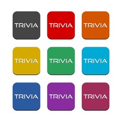 TRIVIA buttons set isolated on white background