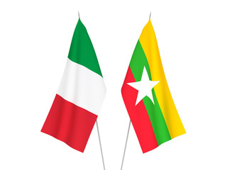 Italy and Myanmar flags