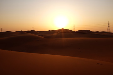 Fototapeta na wymiar Beautiful desert sunrise in Saudi Arabia. New Day, New Beginnings