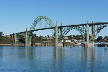 Bridge across Yaquina Bay seen from South jetty