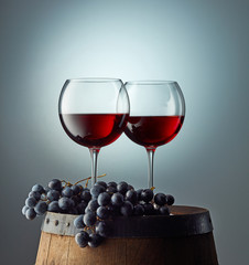 two glasses on red wine
