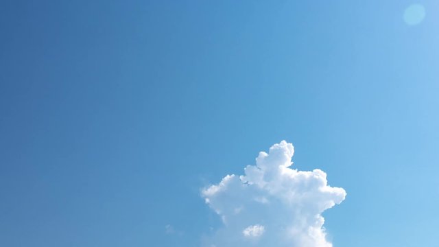 Beautiful clear blue sky with white clouds. 4k Time lapse of clouds rolling.