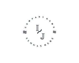 Initial IJ vintage logo template