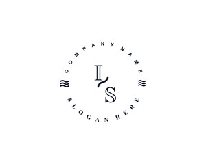 Initial IS vintage logo template