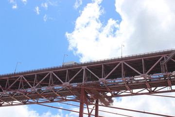 huge metal bridge over the river