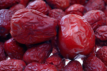 Red on a white background