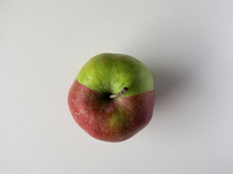 special apple partly colored red and partly green (2)