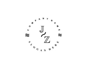 Initial JZ vintage logo template	
