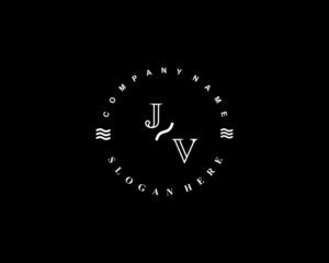 Initial JV vintage logo template	