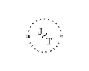 Initial JT vintage logo template	