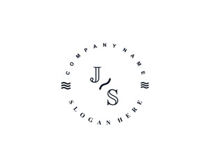 Initial JS vintage logo template	