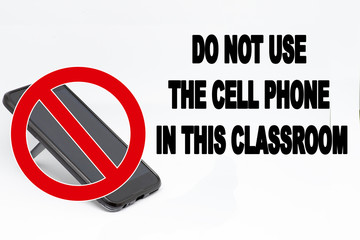 DO NOT USE THE CELL PHONE IN THIS CLASSROOM. Mobile with icons. Technology, are you ready ... your text here