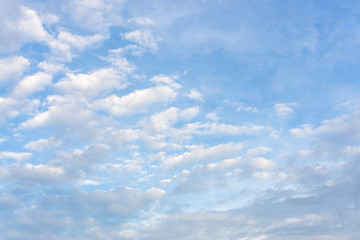 Beautiful form of white fluffy clouds on vivid blue sky in a suny day