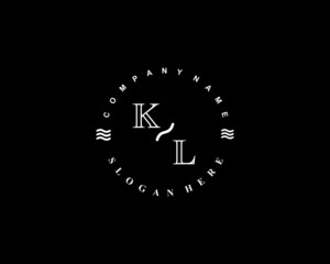 Initial KL vintage logo template	