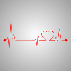 Lifeline. Heart beat. Vector - obrazy, fototapety, plakaty