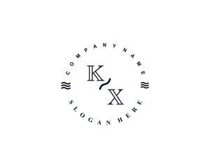 Initial KX vintage logo template	