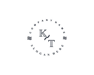 Initial KT vintage logo template	