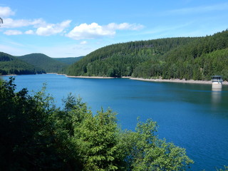 Fototapeta na wymiar Ohra reservoir, Luisenthal, Thuringia, Germany