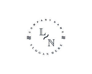 Initial LN vintage logo template	