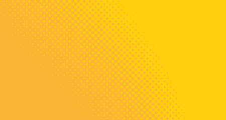 Orange halftone pop art background abstract vector comics style blank layout template with clouds beams and isolated dots pattern. For sale banner for your designe 1960s. with copy space eps10