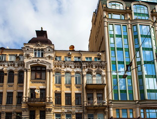 Naklejka premium Fragments of buildings in Kiev