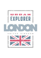 Obraz premium London, grange style, t-shirt print design. Vector illustration.