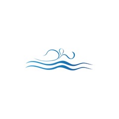 Obraz premium Water wave icon vector
