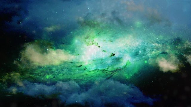 Moving galaxy with dust and stars, futuristic environment for relaxation and meditation. Digital composition, elements of this image furnished by NASA.