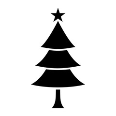 Fototapeta premium Christmas Tree Doodle Icon Vector