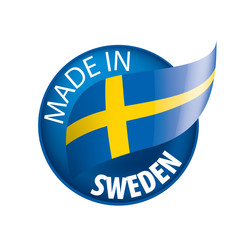 Sweden flag, vector illustration on a white background